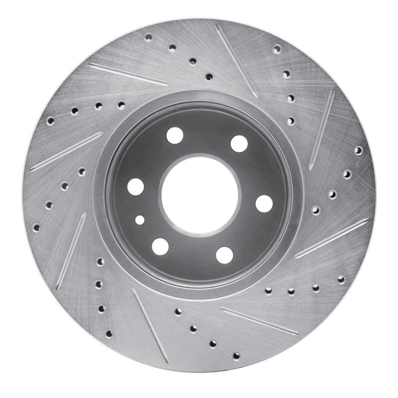 Chevrolet Colorado Brake Rotor (1) - Front Left - R1 Concepts - Drilled & Slotted - Silver - `15-`20